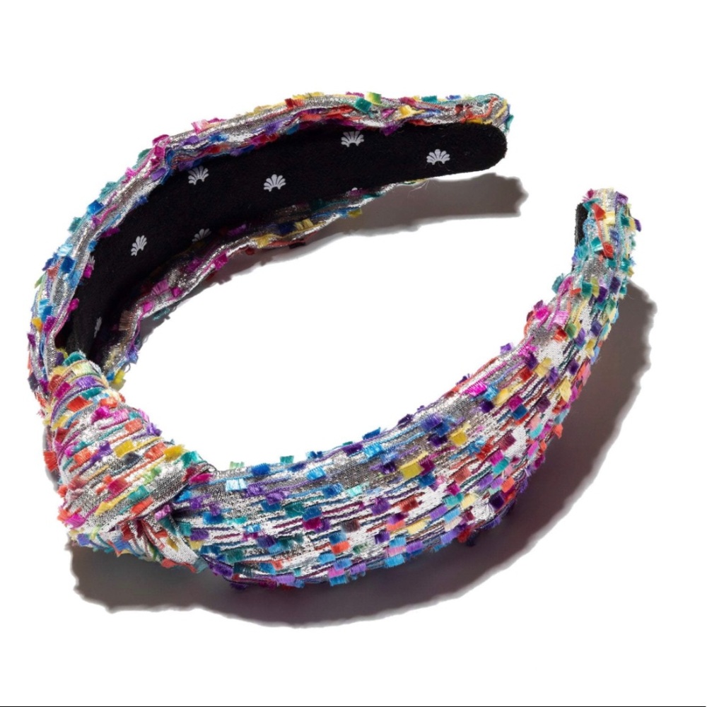 SILVER METALLIC CONFETTI KNOTTED HEADBAND Lele Sadoughi